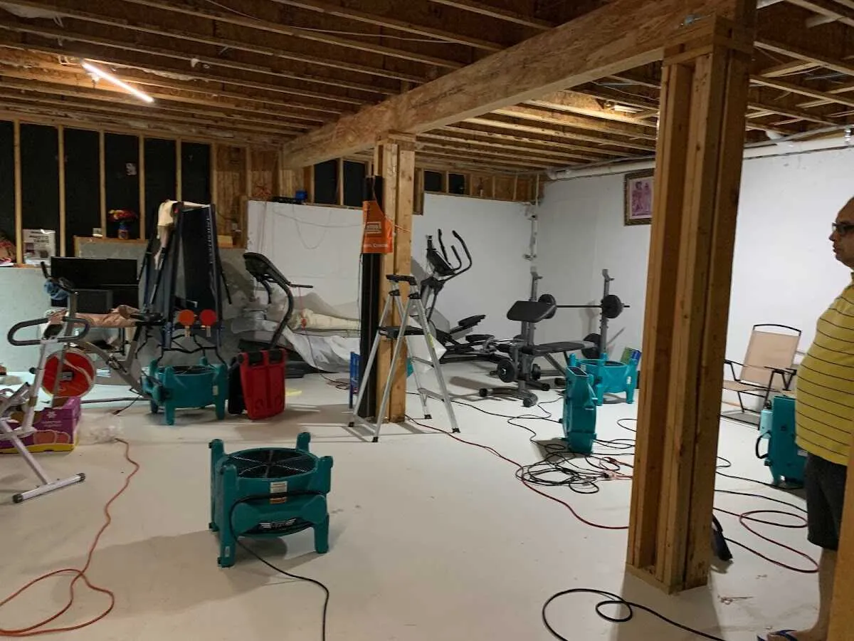 Basement drying equipment setup for Structural Drying in Texarkana